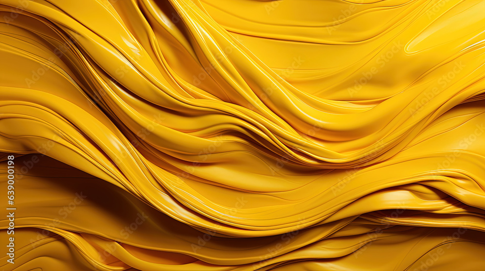 Yellow Acrylic Paint Flowing as Wave Stunning Abstract Background AI Generative Yellow Acrylic Paint Flowing as Wave Stunning Abstract Background AI Generative