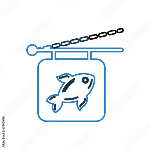 Aquarium pet or fish icon