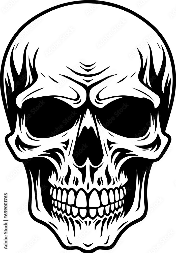 Human skulls vector illustration silhouette shapes png