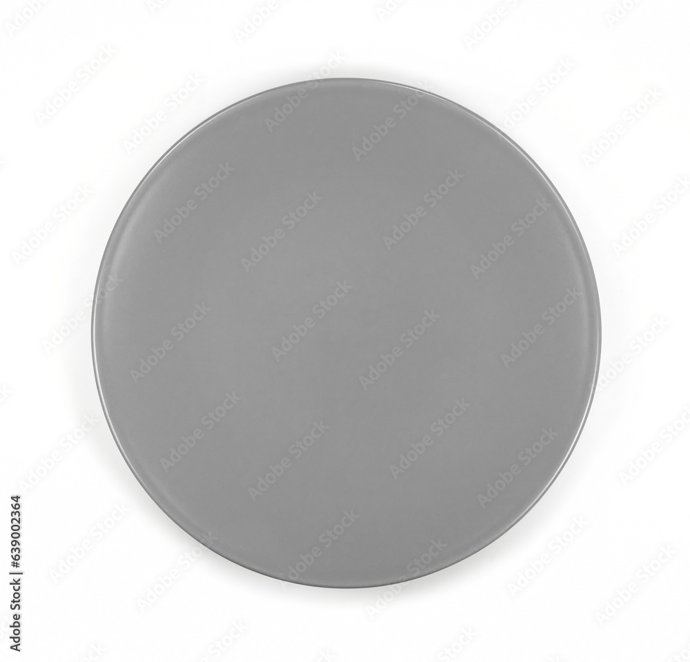 Empty Gray plate isolated on white background top view Empty Gray plate isolated on white background top view