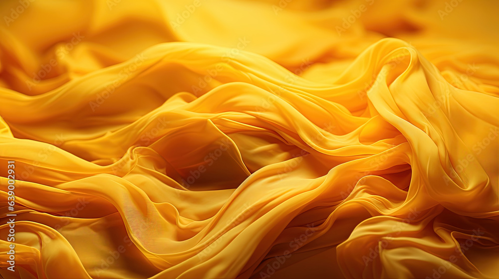 Beautiful Wavy Yellow Soft Fabric Flowing as Abstract Background AI Generative Beautiful Wavy Yellow Soft Fabric Flowing as Abstract Background AI Generative