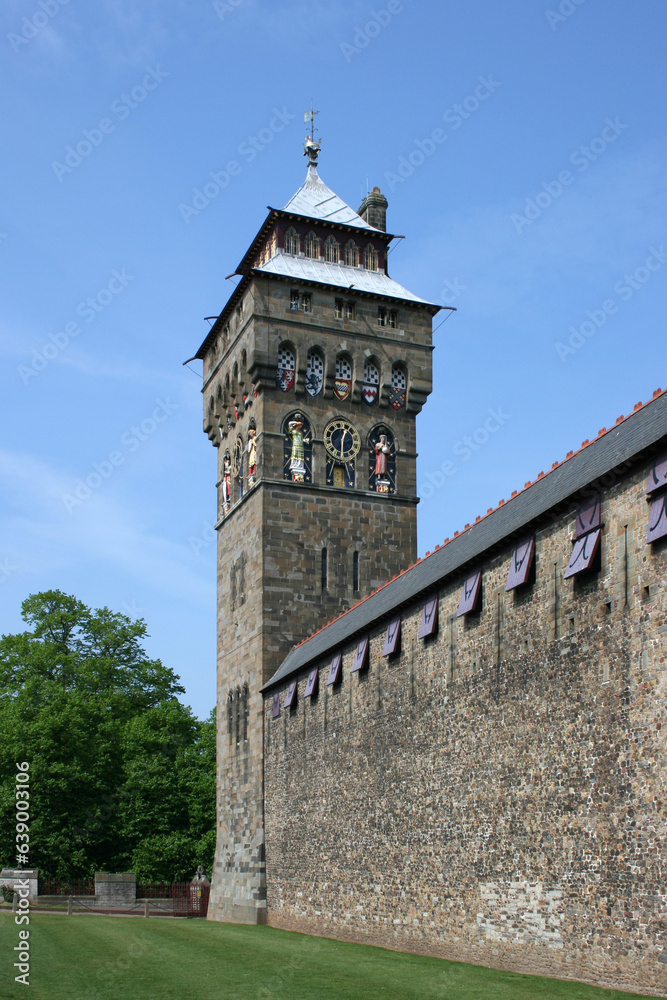 Clock tower of the Cardiff Castle