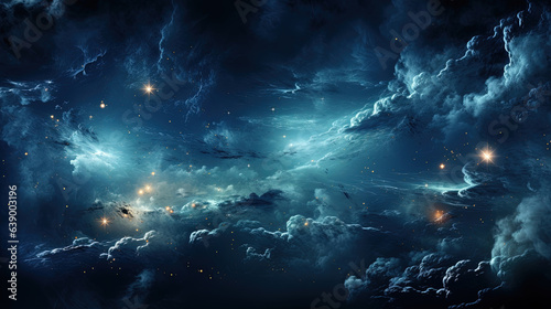 Panorama View Universe Space Shot of Milky Way Galaxy with Stars on a Night Sky Background AI Generative
