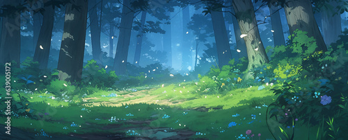 Summer Day Forest Magic Fairy Tale Flowers Lawn Path Adventure