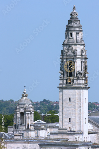 Aerial view of the Cardiff City Hall