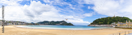 Panoramic view of La Concha beach photo