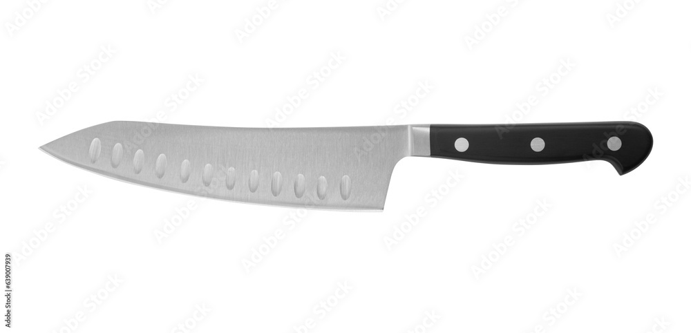 Stainless steel chef's kitchen knife isolated on white background Stainless steel chef's kitchen knife isolated on white background