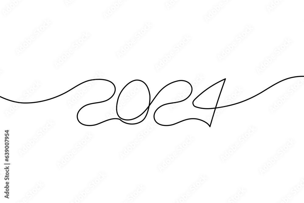 2024 One Continuous Line Banner Template Coming New Year Symbol 2024-one-continuous-line-banner-template-coming-new-year-symbol