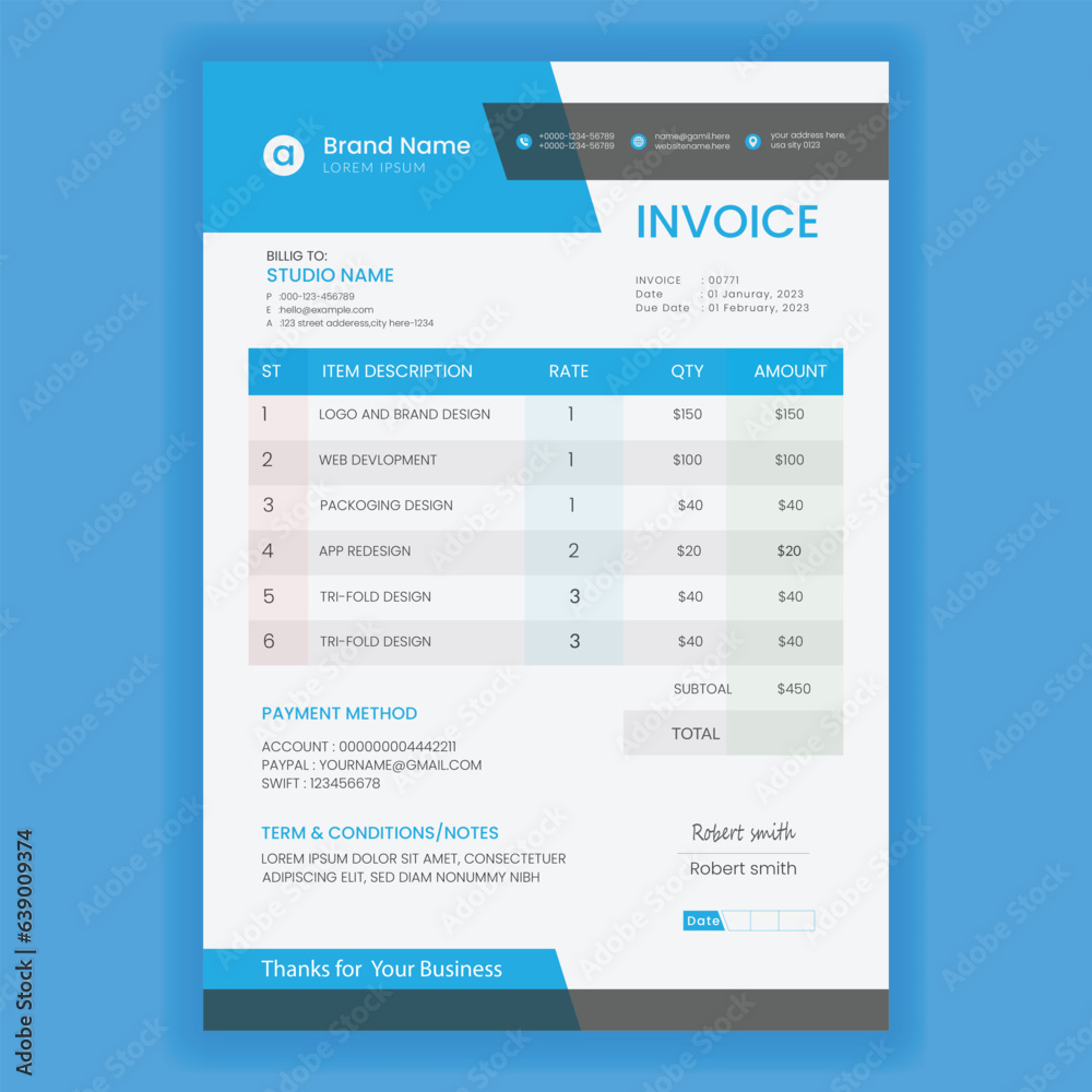 invoice template design invoice template design