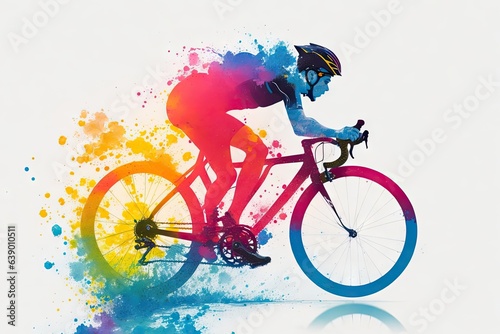 illustration silhouette A male rides a sport. ai generative © Anna