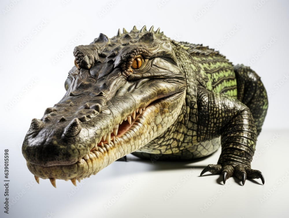 Fototapeta premium Crocodile isolated on a white background. Studio shot.