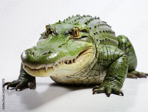 Crocodile isolated on a white background. Studio shot. © korkut82