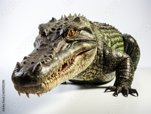 Crocodile isolated on a white background. Studio shot. © korkut82
