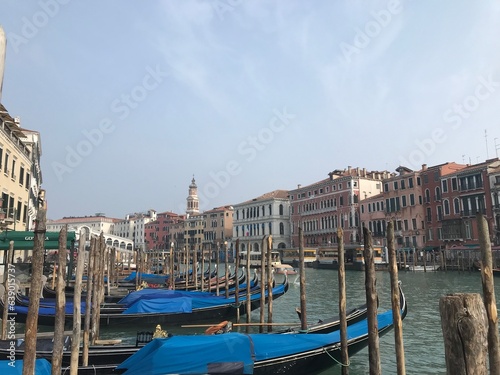 Boats in the grand canal in Venice