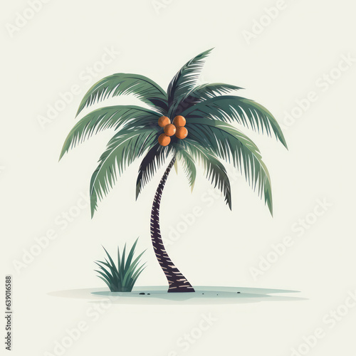 A cartoon illustration of a Palm Tree. Generative AI.