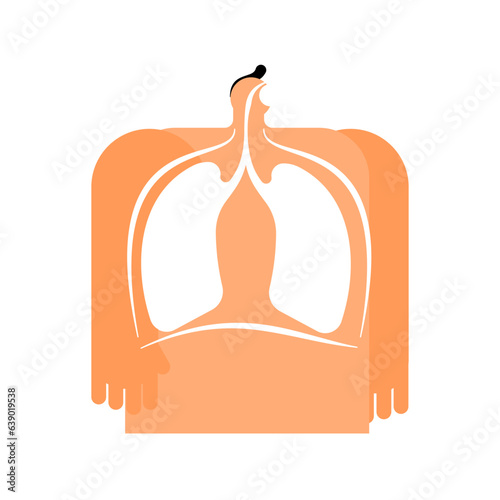 Illustration of the respiratory system.