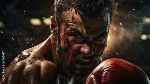 The face of a boxer who deftly dodges a punch, eyes locked on his opponent. © OKAN