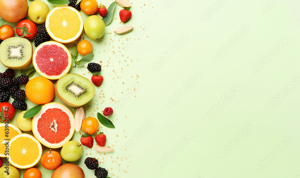 background with fruits with copy space for text or menu background with fruits with copy space for text or menu