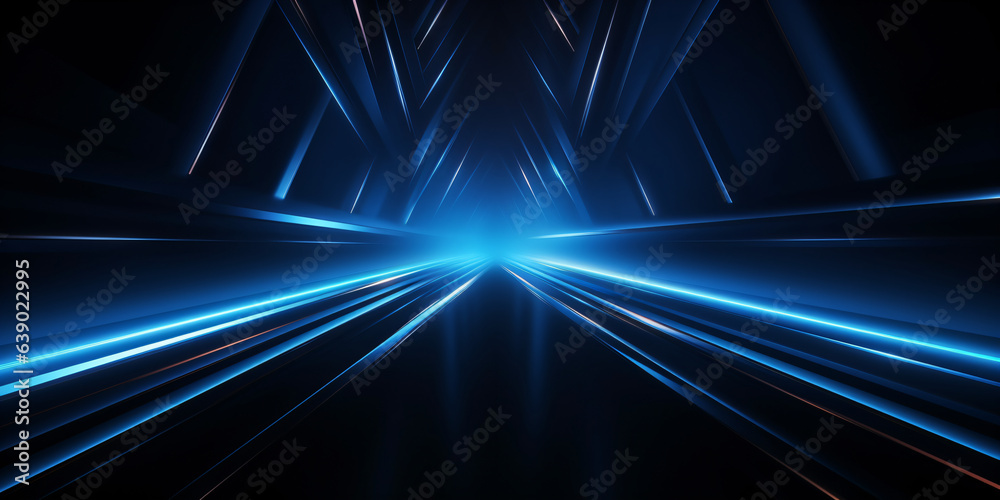 Abstract futuristic background with blue neon lights. Futuristic technology style. Abstract futuristic background with blue neon lights. Futuristic technology style.