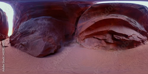 Slot Canyon in Escalante Utah, bright spring afternoon (Equirectangular 360 VR) photo