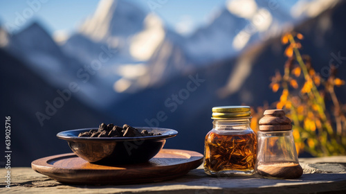 Nature's Symphony: Shilajit and Hunza Mountains in Morning photo