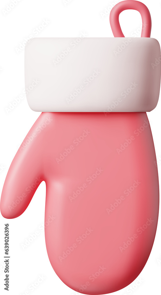 3D Christmas Santa Red Mitten 3D Christmas Santa Red Mitten
