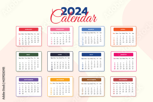 2024 calendar design template