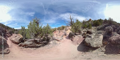 Petrified Forest State Park hiking path, Escalante Utah (Equirectangular 360 VR)