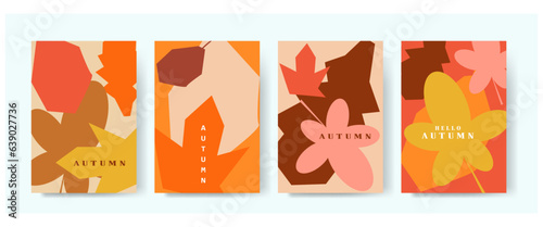 Set of abstract autumn backgrounds advertising  web  social media.  