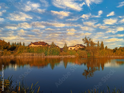 reflection of trees on the lake