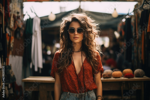 portrait of a woman in sunglasses photo