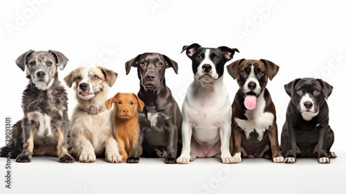 Group of cross breed dogs isolated on white background © Akbar