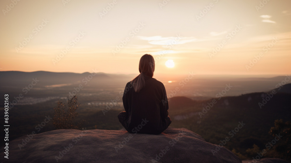 meditation in the sunset