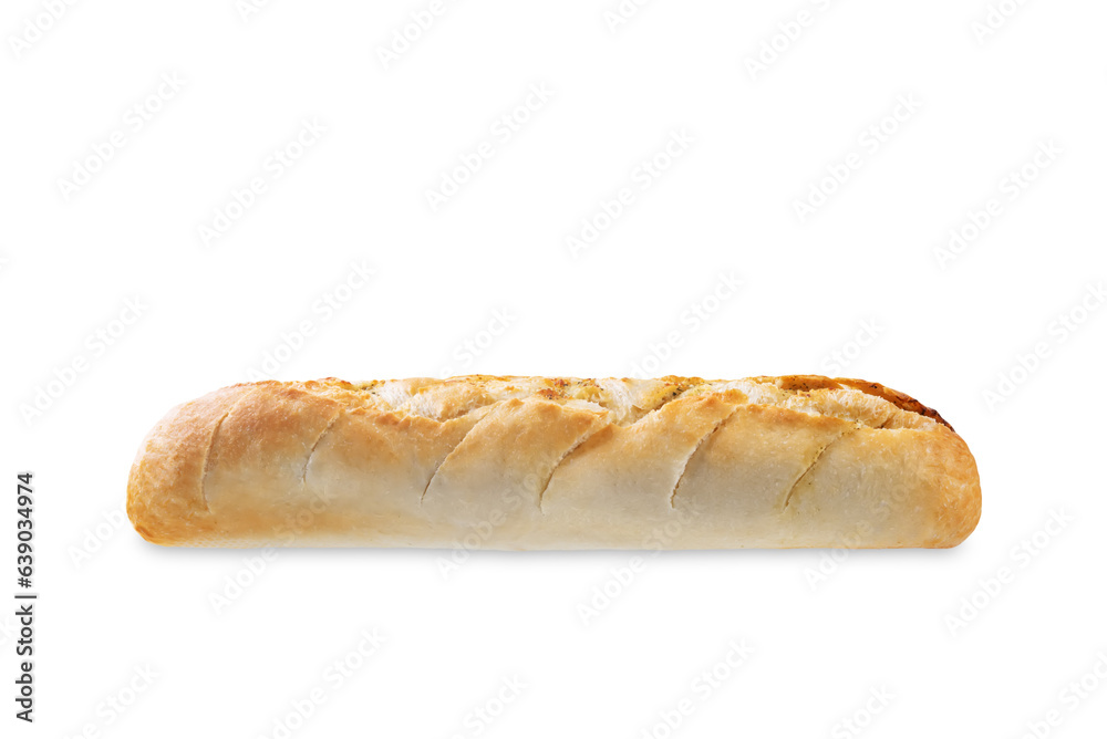 Ciabatta wheat bread on a white isolated background