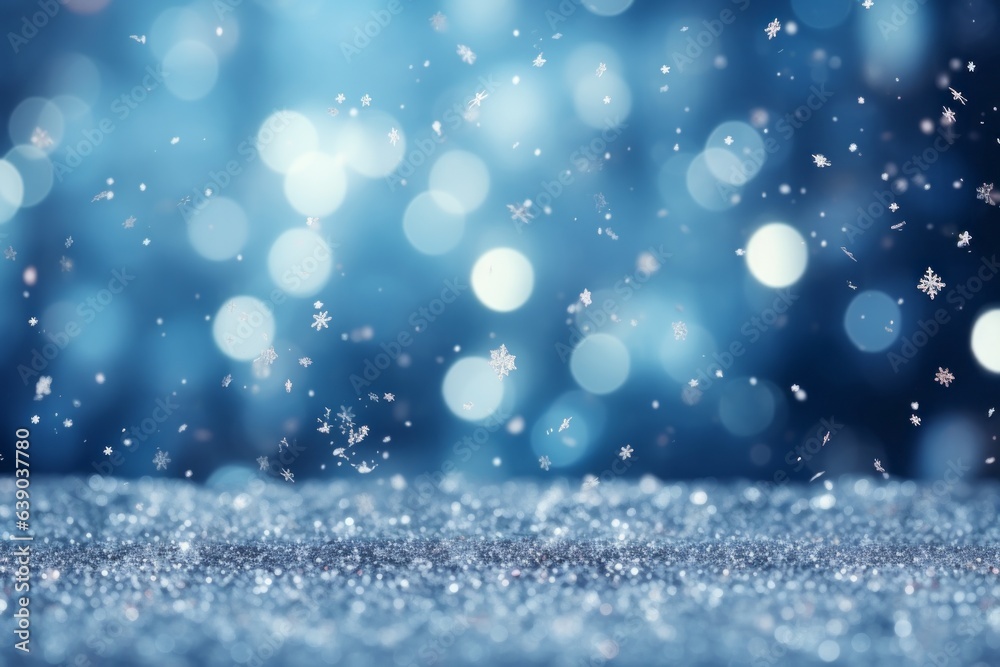 Winter blurred background like copy space with beautiful bokeh. Merry christmas and happy new year concept