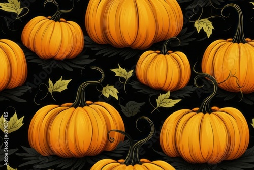 Pattern with pumpkins. Halloween concept. Background with selective focus and copy space