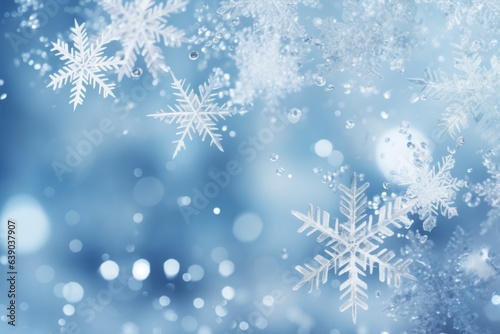Snowflakes in selective focus  winter seasonal background or backdrop