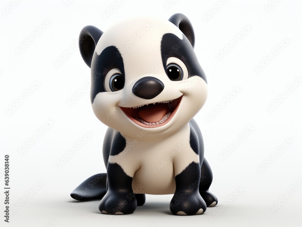 3d rendered illustration of a cartoon character of a baby panda