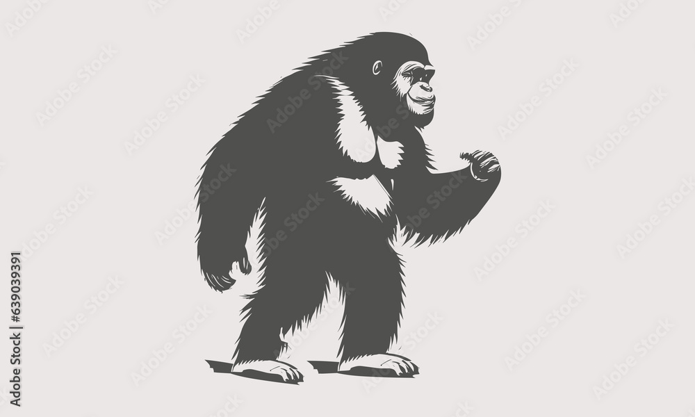 Black And White Gorilla Vector Black And White Gorilla Vector