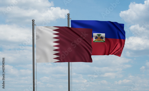 Haiti and Qatar flag