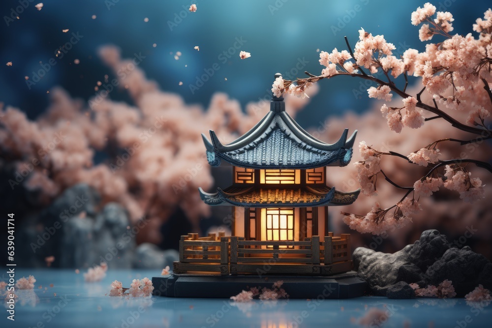 Fototapeta premium Mid autumn festival. Marking the end of the autumn harvest. Traditionally a time to give thanks to the gods. a time of year that the moon is at its brightest, lunar legends.