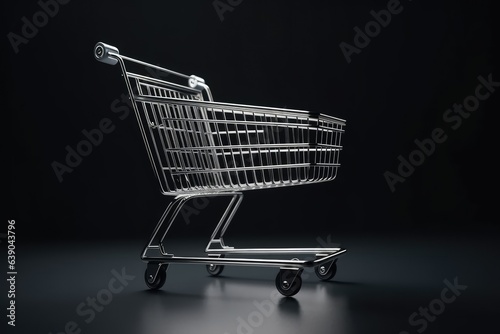 Empty shopping cart. Concept for buying or shopping.