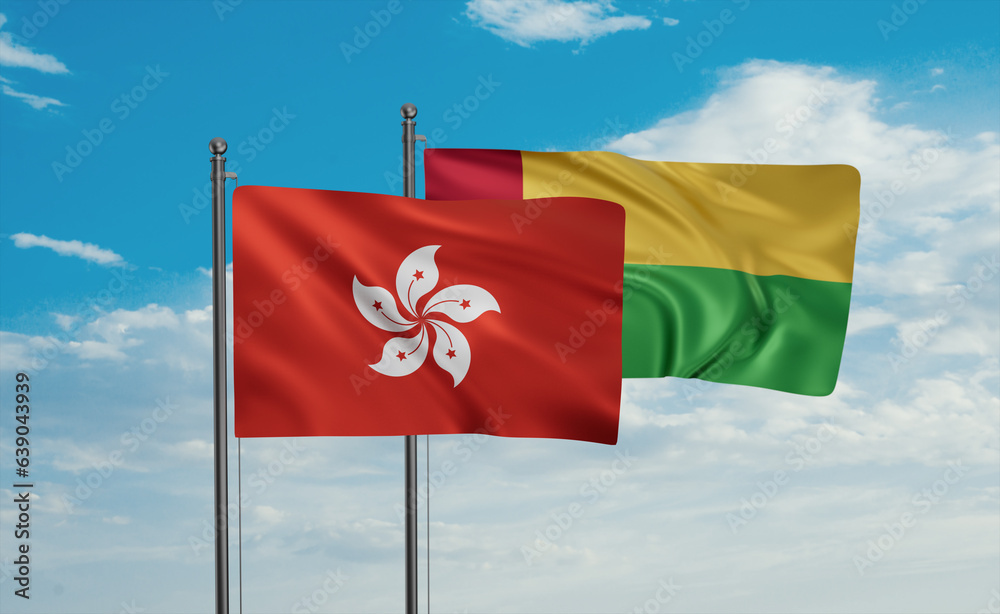 Guinea-Bissau and Hong Kong flag Guinea-Bissau and Hong Kong flag
