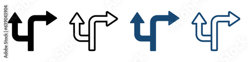 Choice vector icons set. Alternate Route line and filled flat Symbols collection
