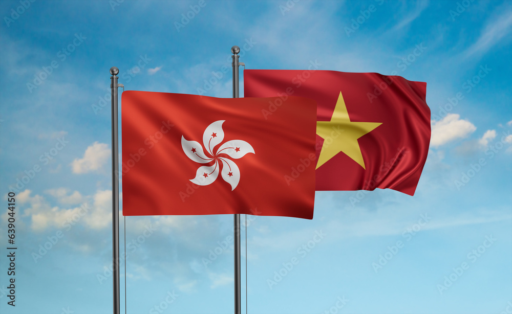 Vietnam and Hong Kong flag Vietnam and Hong Kong flag