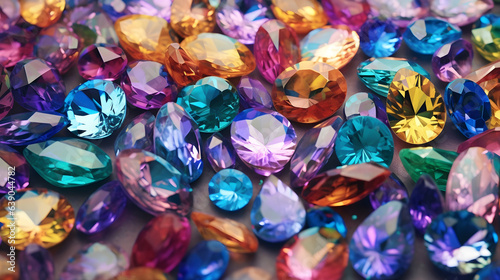 Radiant Treasures: Close-Up of Colorful Gemstones