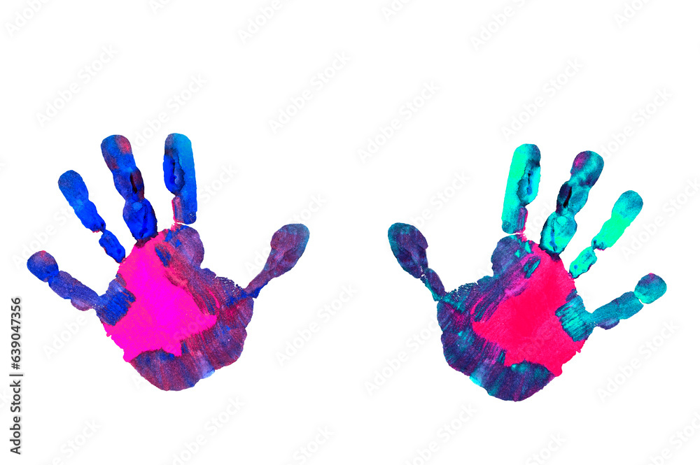 Children's handprints on a transparent background. Children's handprints on a transparent background.