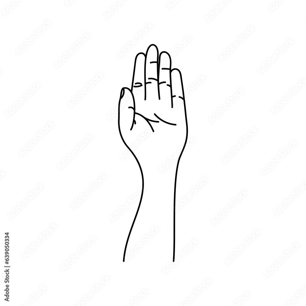 Line art of human hands, signs and gestures Line art of human hands, signs and gestures