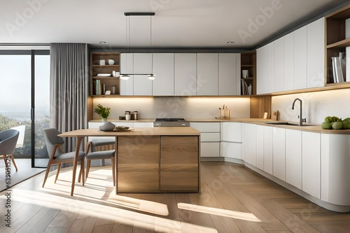modern kitchen interior with kitchen  generated by AI technology 