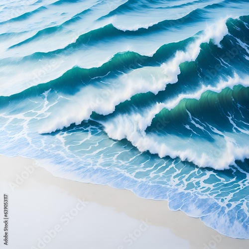 Photo of a beautiful wave crashing on a sandy beach